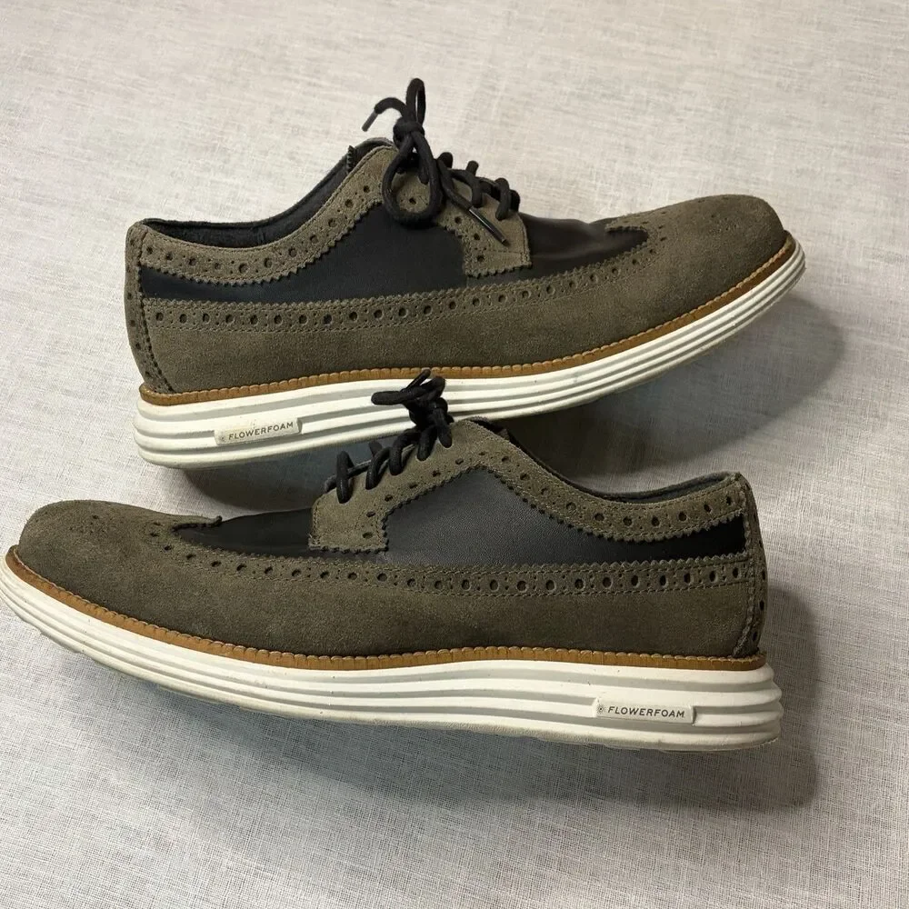 Cole Haan OriginalGrand Men's Wingtip Oxford Suede 9.5M Dress Comfort Shoes